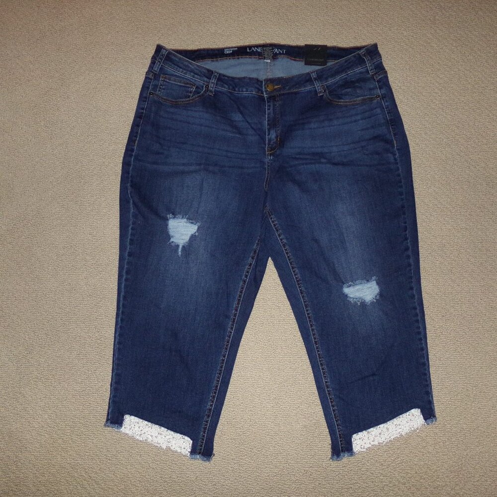 LANE BRYANT GIRLFRIEND CROP JEANS SZ 22